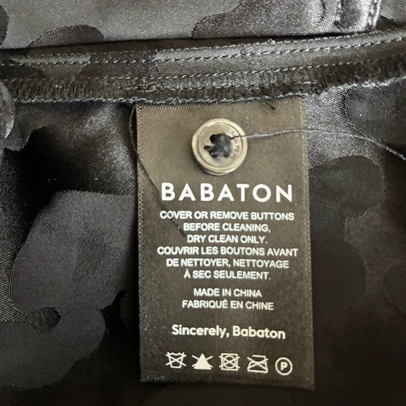 Babaton Black Leopard Power Blouse Silk Viscose Small - Picture 10 of 13